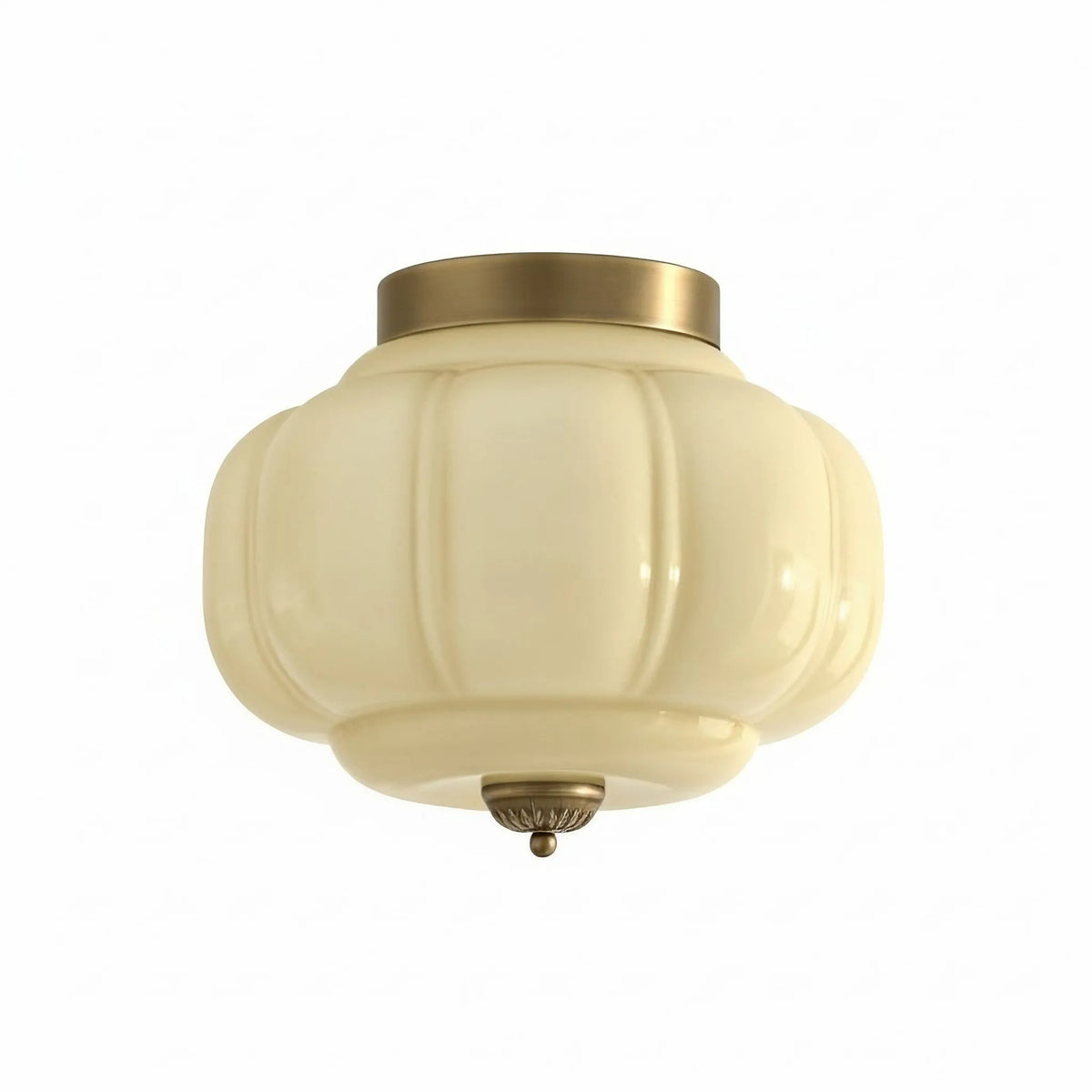 Scalloped Glass Semi-Flush Ceiling Light