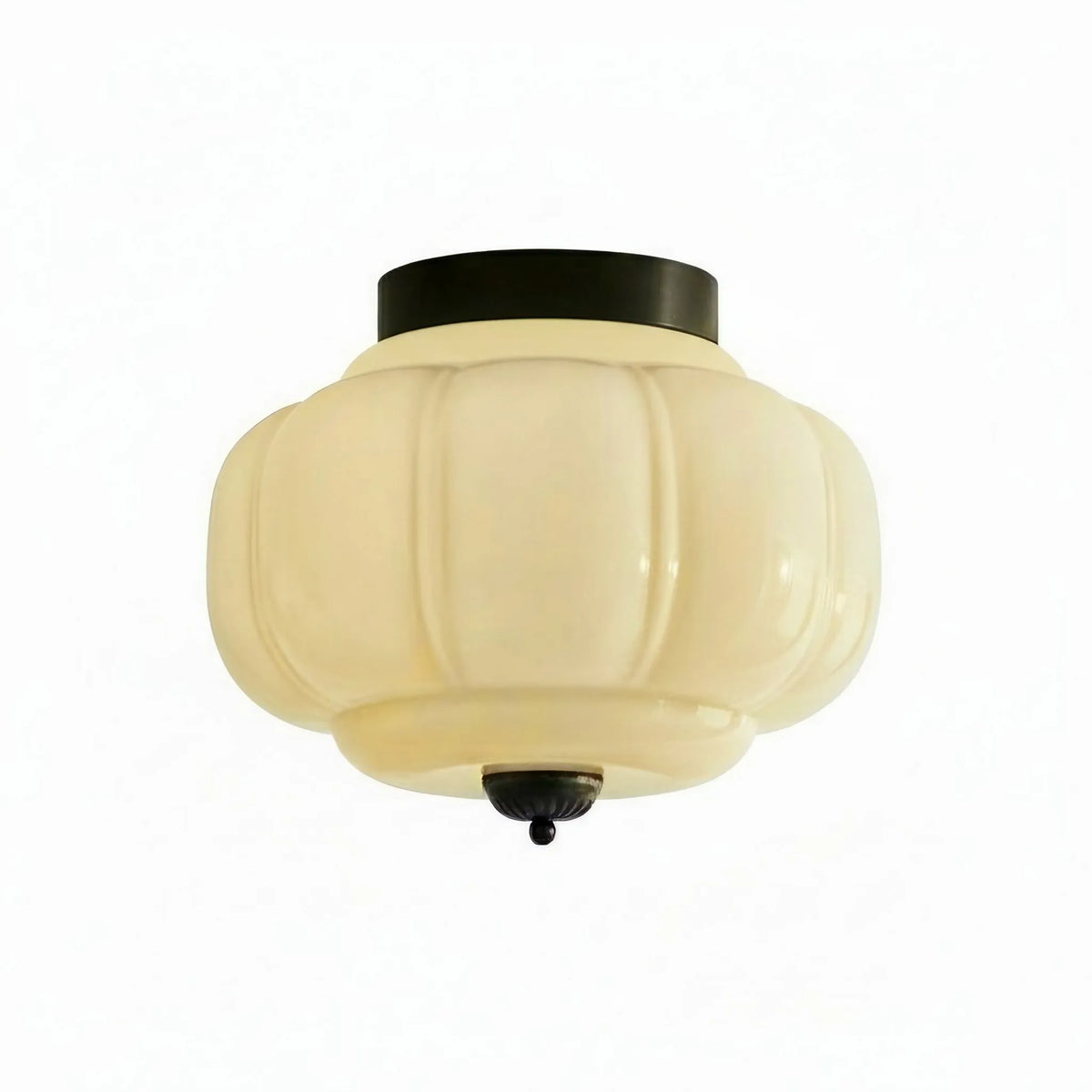 Scalloped Glass Semi-Flush Ceiling Light