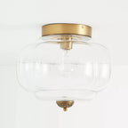 Scalloped Glass Semi-Flush Ceiling Light