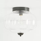 Scalloped Glass Semi-Flush Ceiling Light