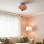 Scalloped Glass Semi-Flush Ceiling Light