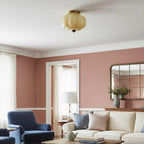 Scalloped Glass Semi-Flush Ceiling Light