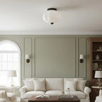 Scalloped Glass Semi-Flush Ceiling Light