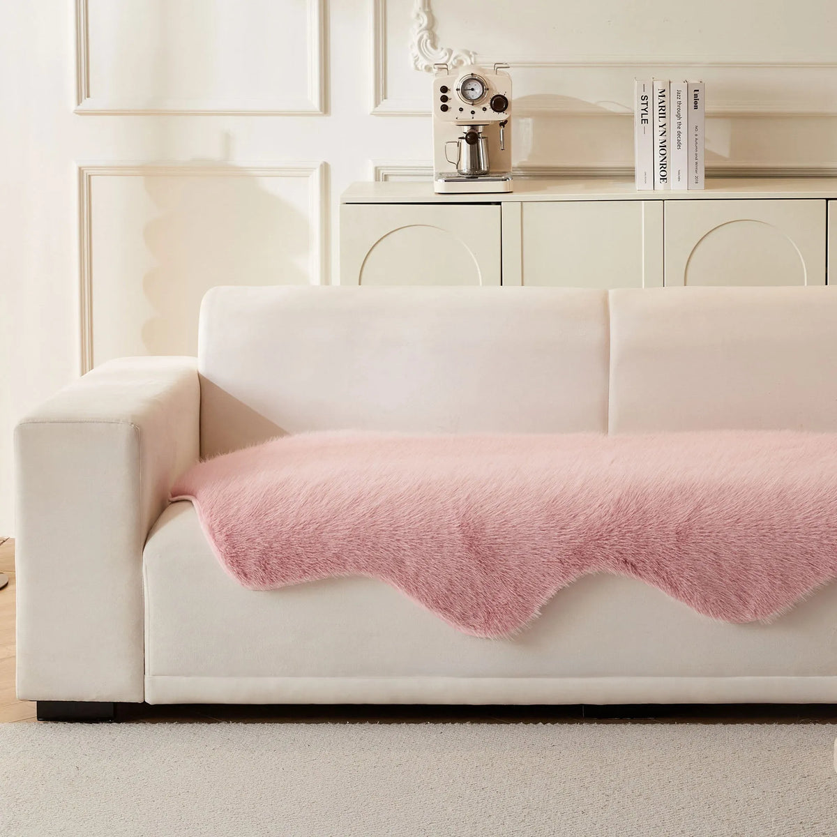 Scandi Faux Fur Sofa Seat Cover