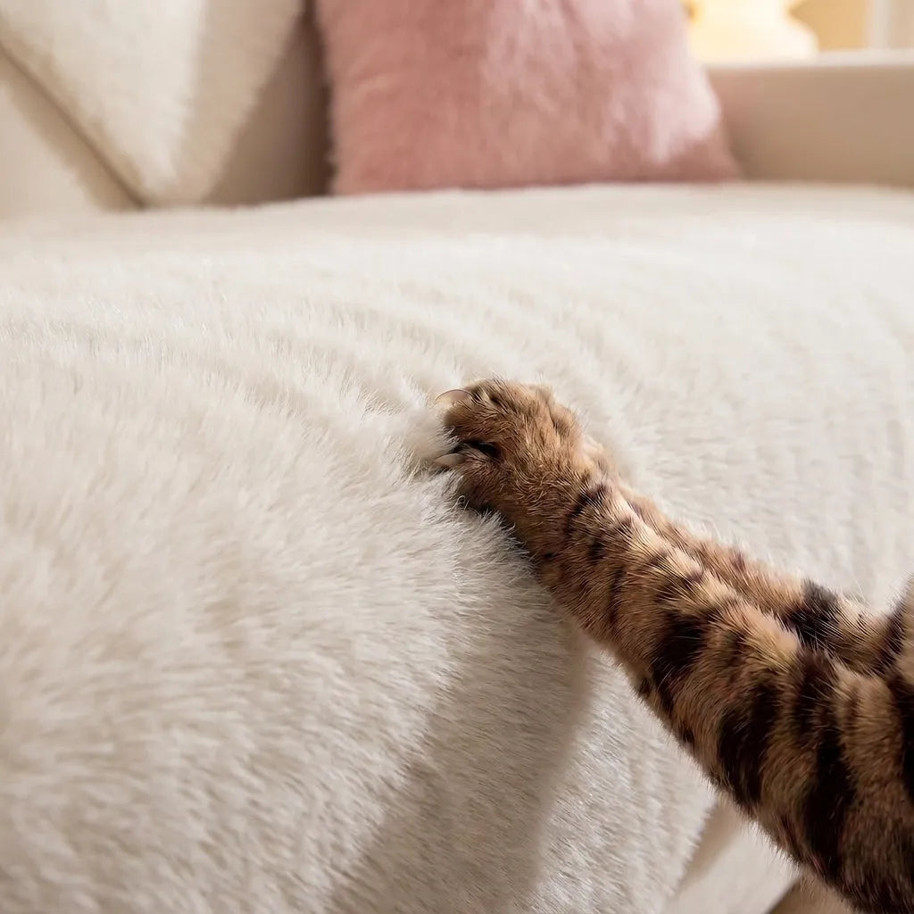 Scandi Faux Fur Sofa Seat Cover