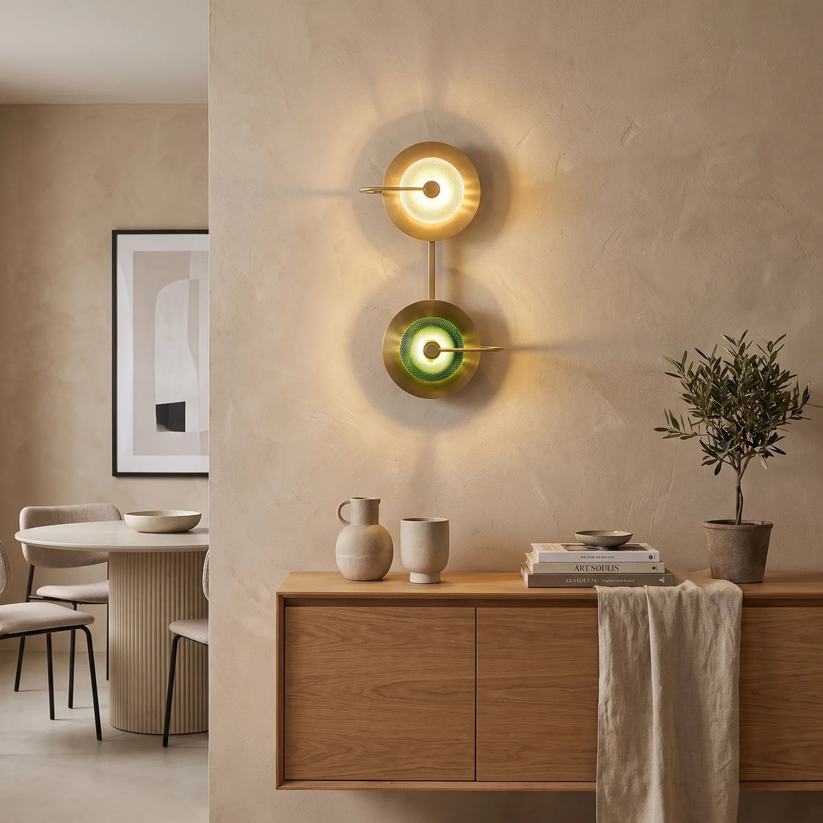 Scandinavian Brass Glass Wall Light