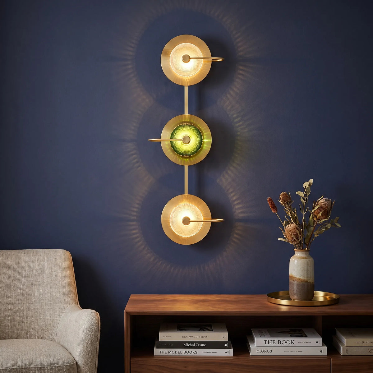 Scandinavian Brass Glass Wall Light