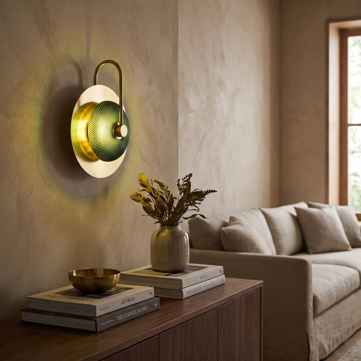 Scandinavian Brass Glass Wall Light