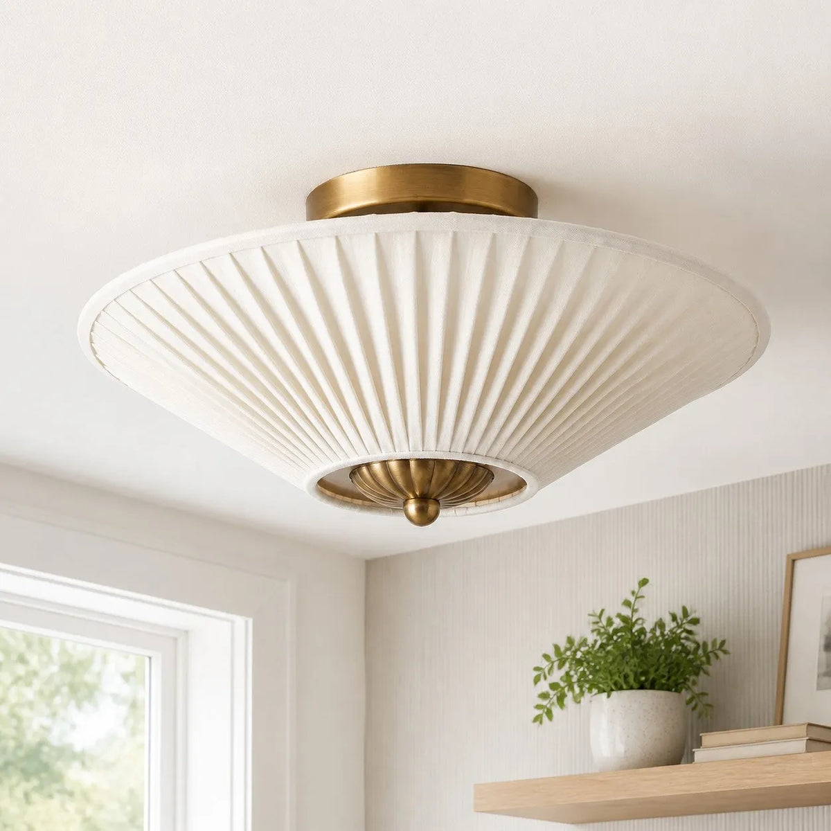 Silk Drum Semi-Flush Ceiling Light