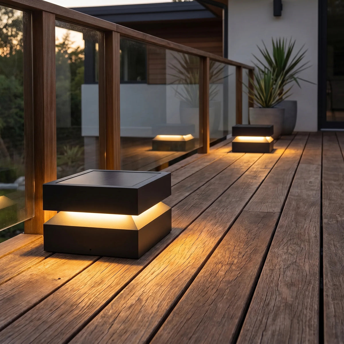 Slim Square Deck Pillar Light