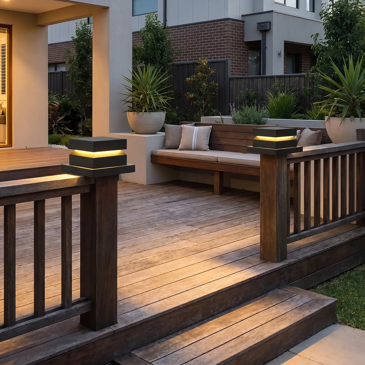 Slim Square Deck Pillar Light
