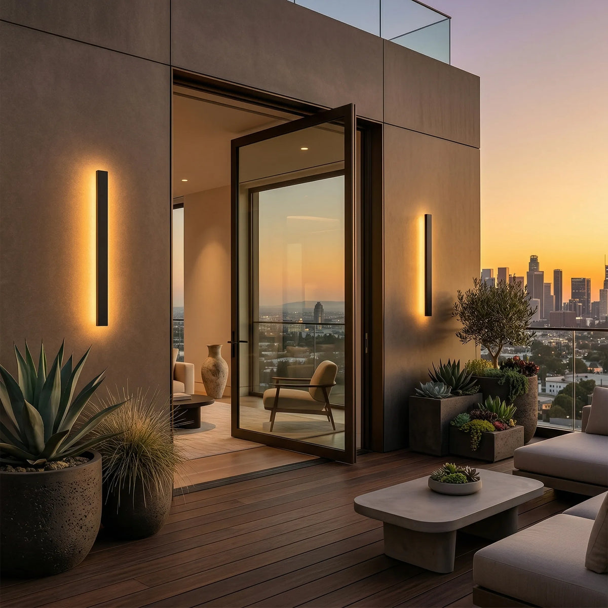 Slim Vertical Outdoor LED Wall Lamp