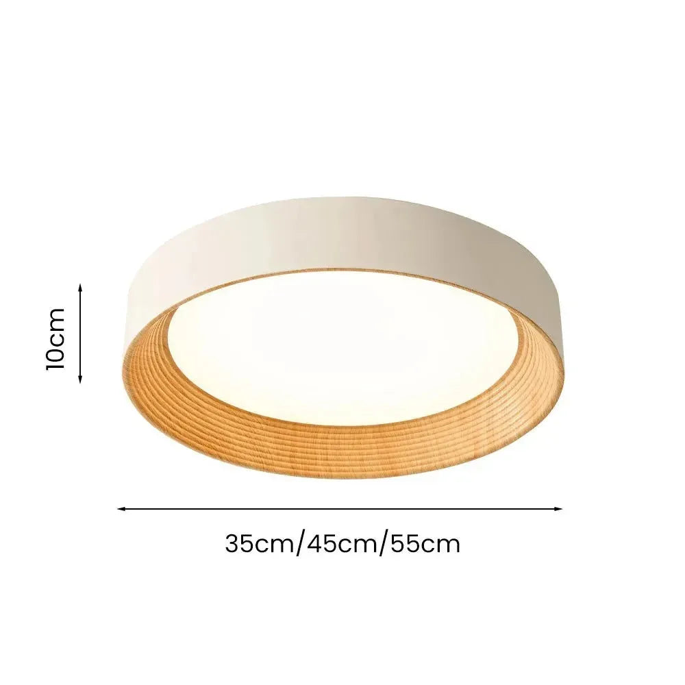 Slim Wood-Edge LED Ceiling Light