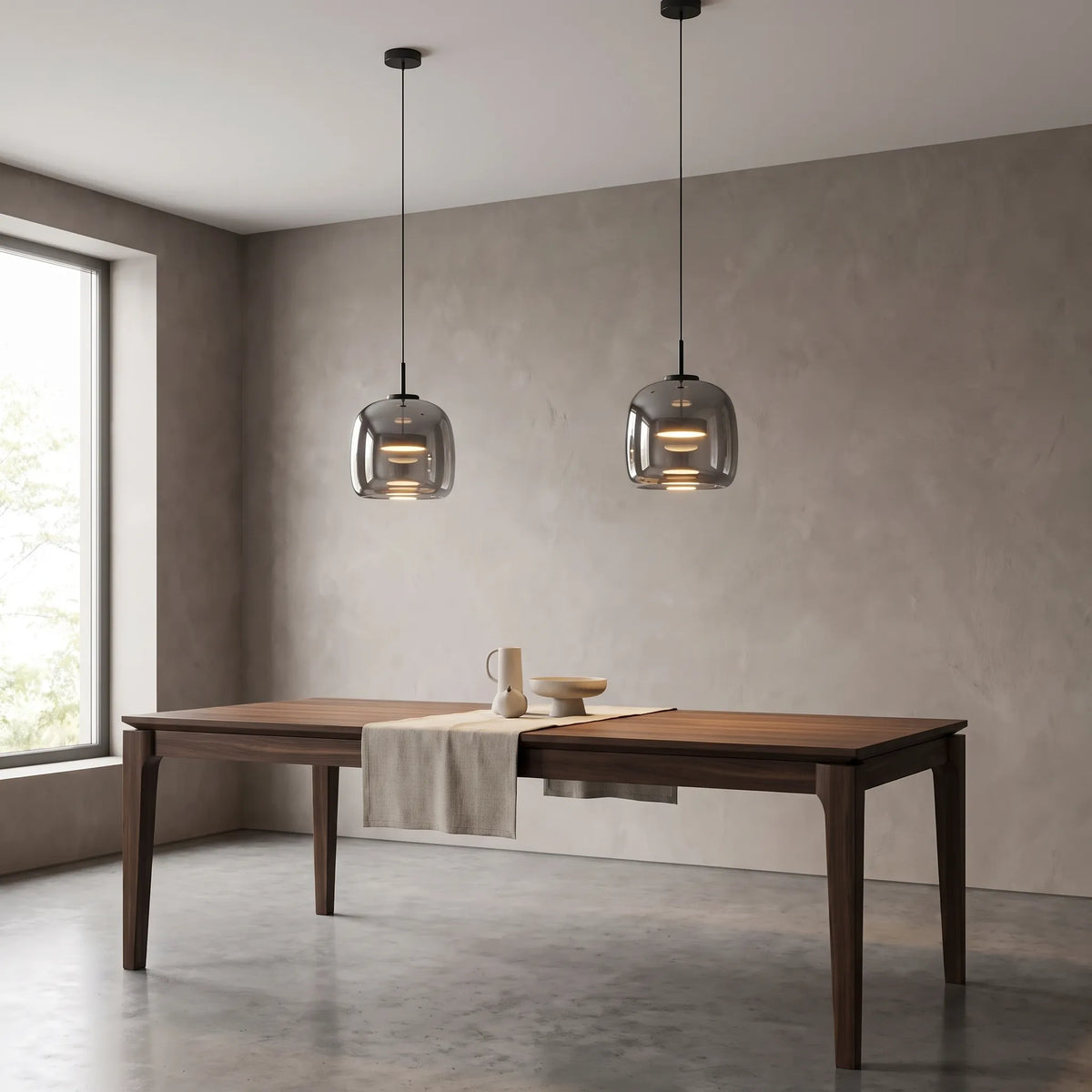Smoke Glass Globe Pendant Light