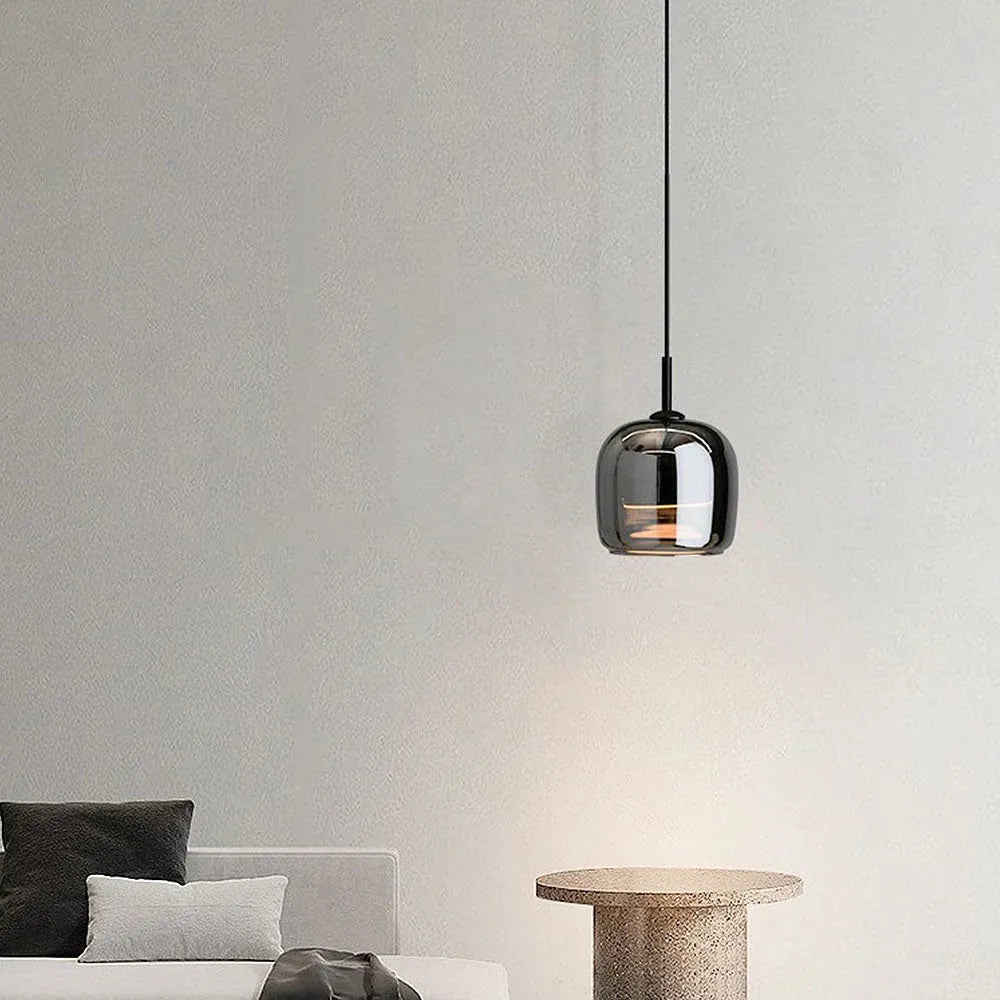 Smoke Glass Globe Pendant Light