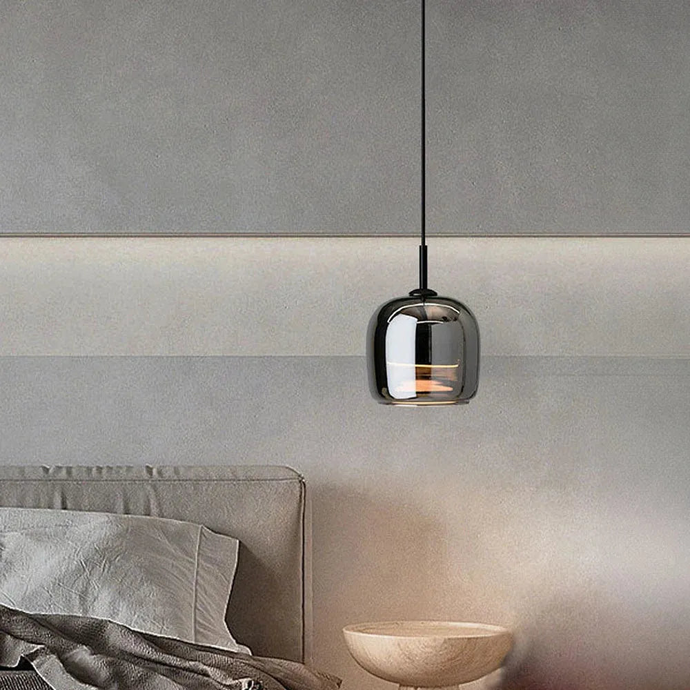Smoke Glass Globe Pendant Light