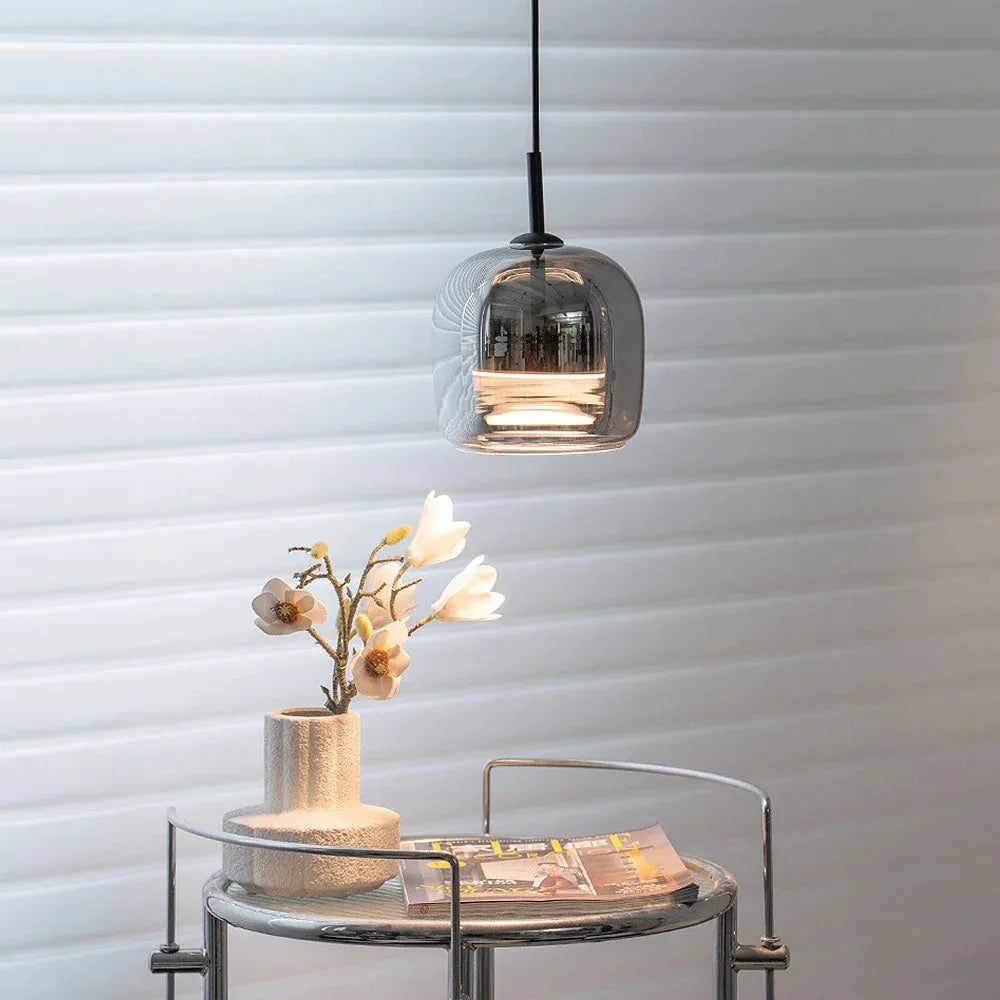 Smoke Glass Globe Pendant Light