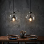 Smoke Grey Glass Dome Pendant
