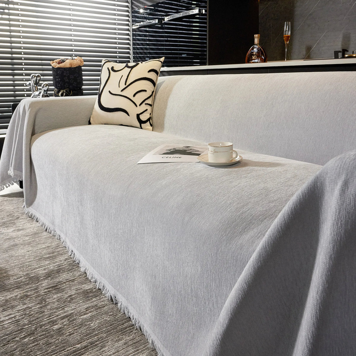 Smooth Chenille Playful Sofa Cover