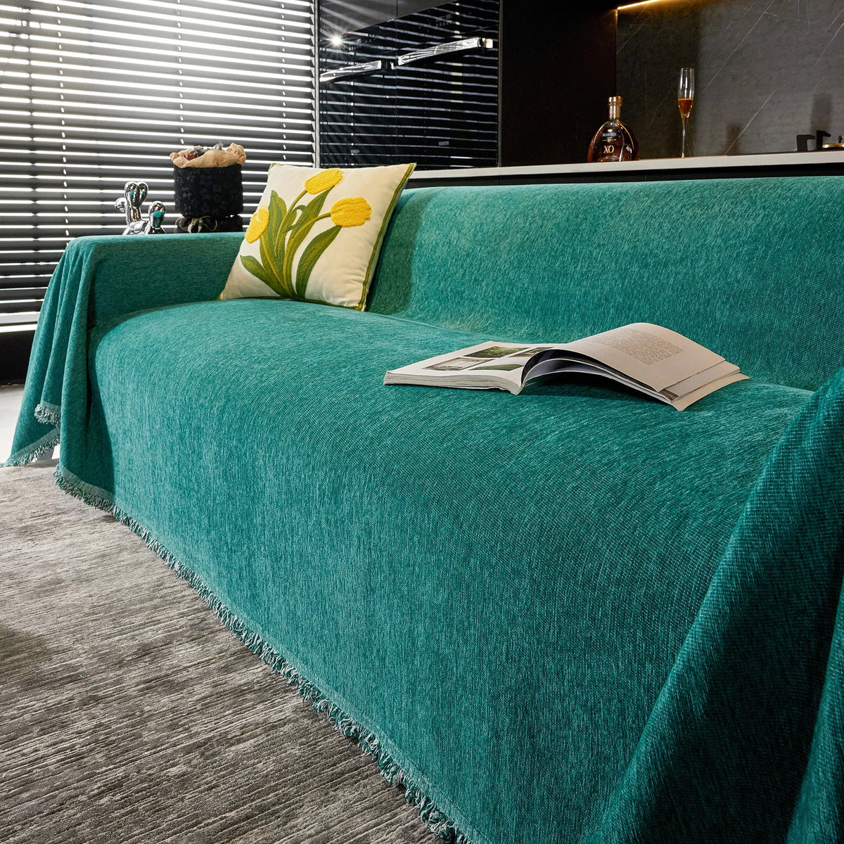 Smooth Chenille Playful Sofa Cover