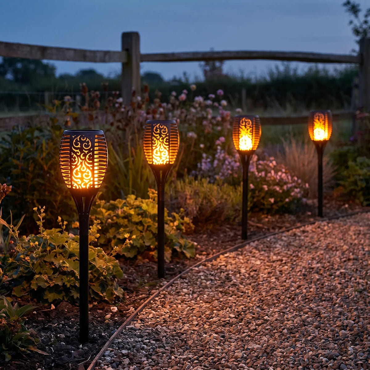Solar Flickering Flame Torch Lights