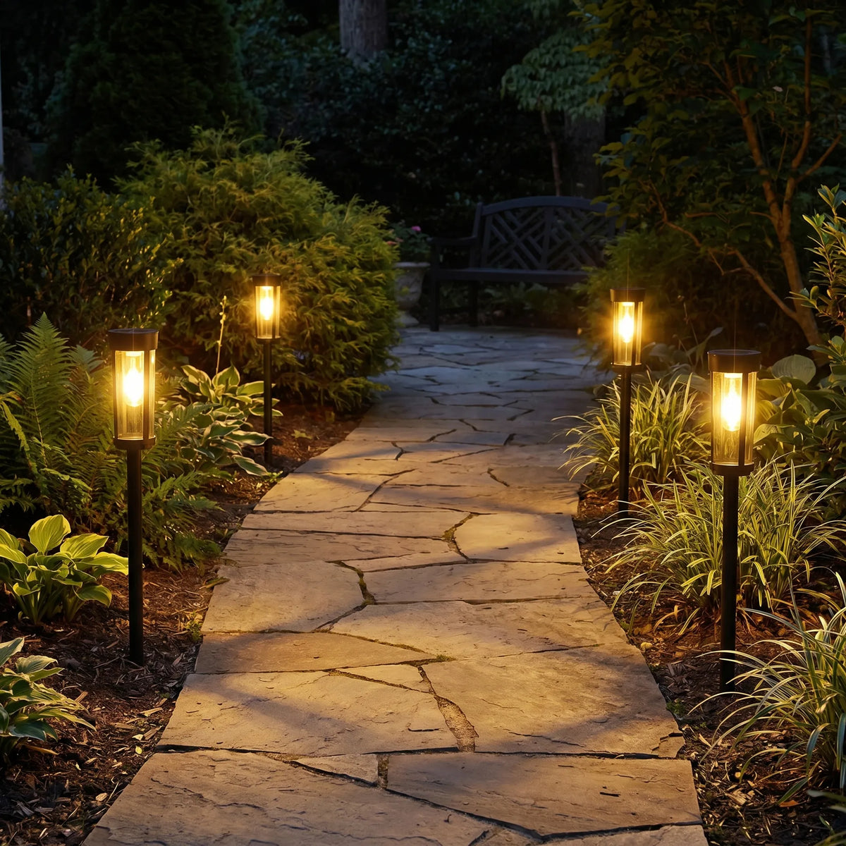 Solar Garden Torch Spike Lights