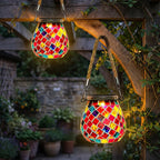 Solar Glass Mosaic Lantern