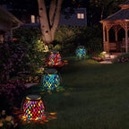 Solar Glass Mosaic Lantern