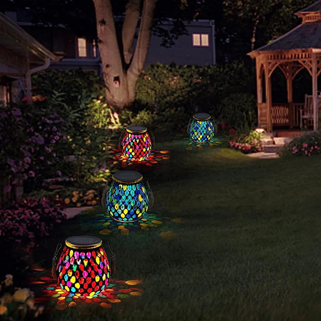 Solar Glass Mosaic Lantern