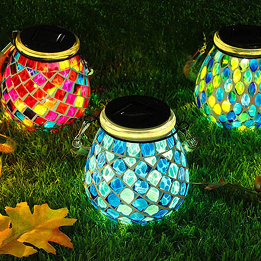 Solar Glass Mosaic Lantern