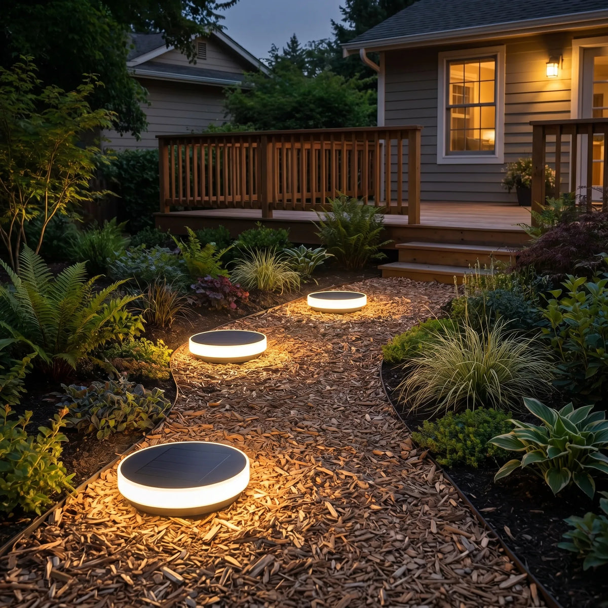 Solar Ground Disc Light