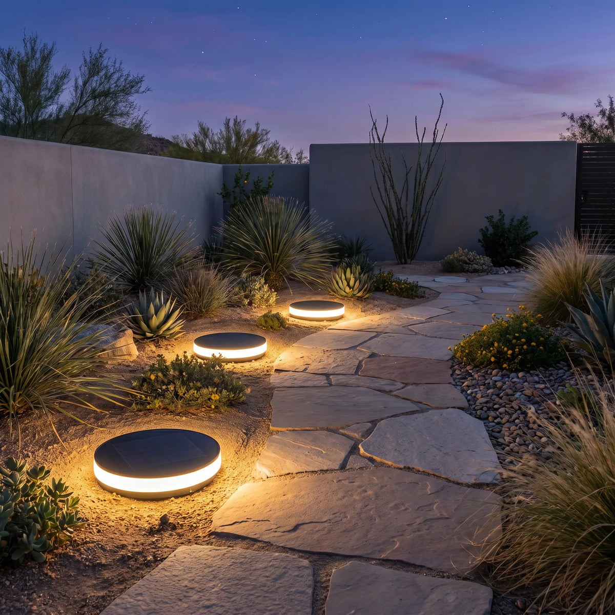 Solar Ground Disc Light