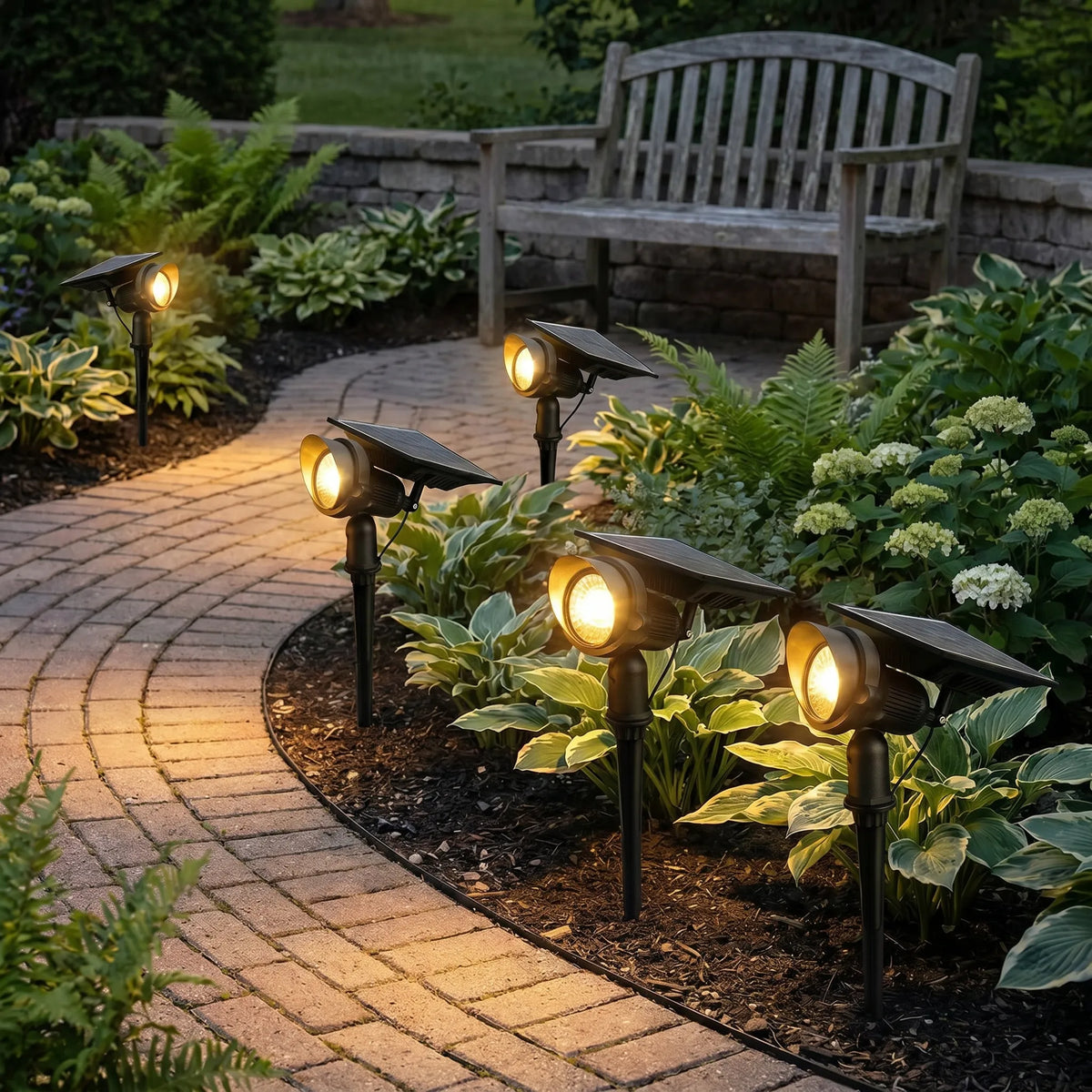 Solar Lawn Spotlight with Adjustable Head