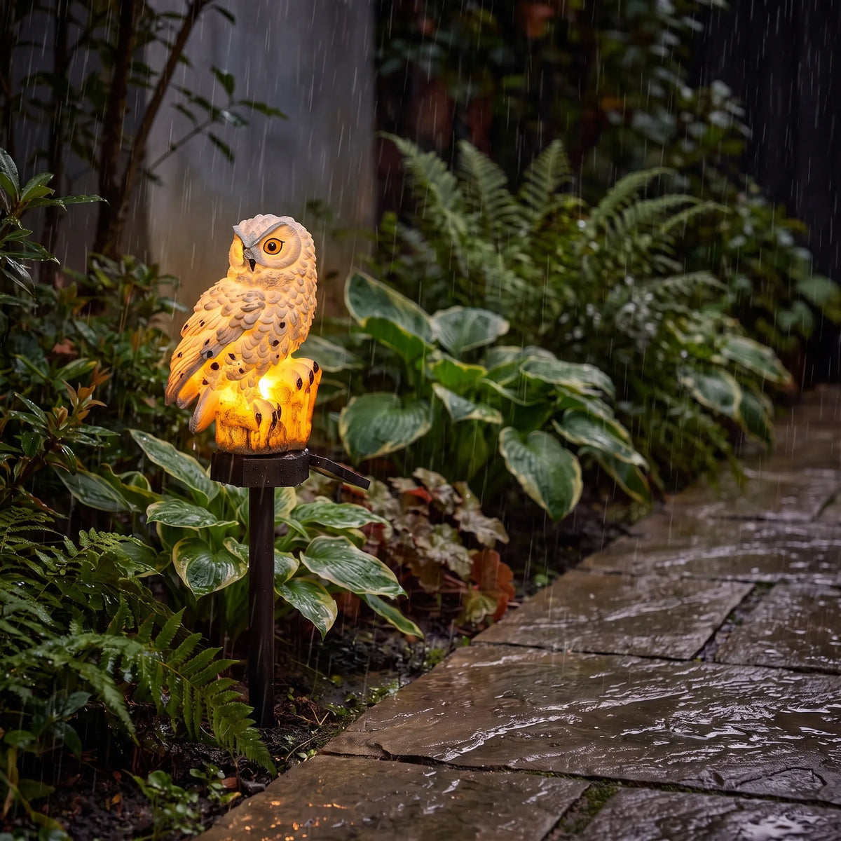 Solar Owl Garden Stake Light