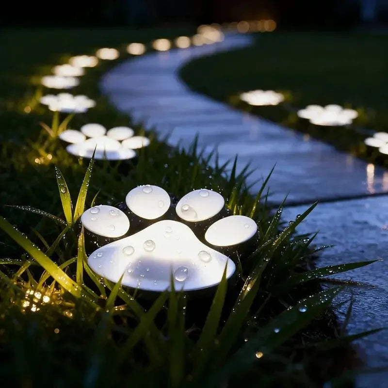 Solar Paw Print Path Lights