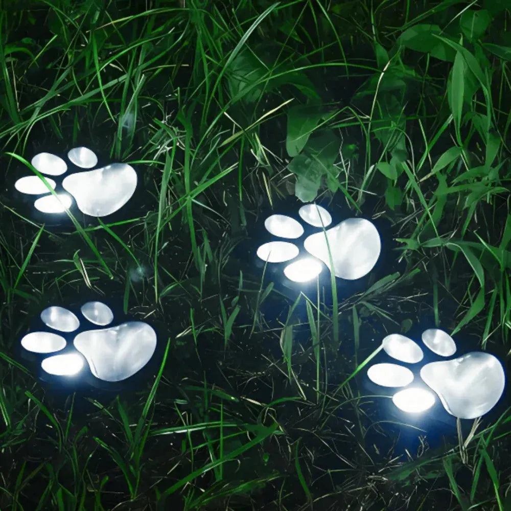 Solar Paw Print Path Lights