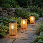 Solar Rattan Garden Lantern