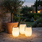 Solar Wood Grain Floor Lantern