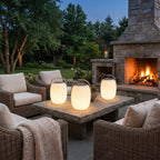 Solar Wood Grain Floor Lantern