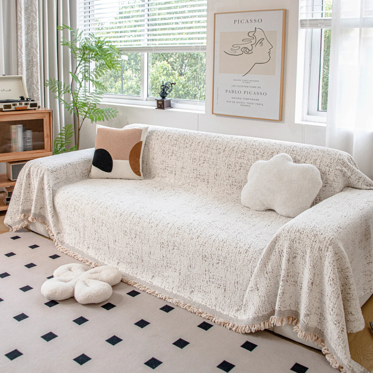 Speckled Thick Chenille Sofa Cover