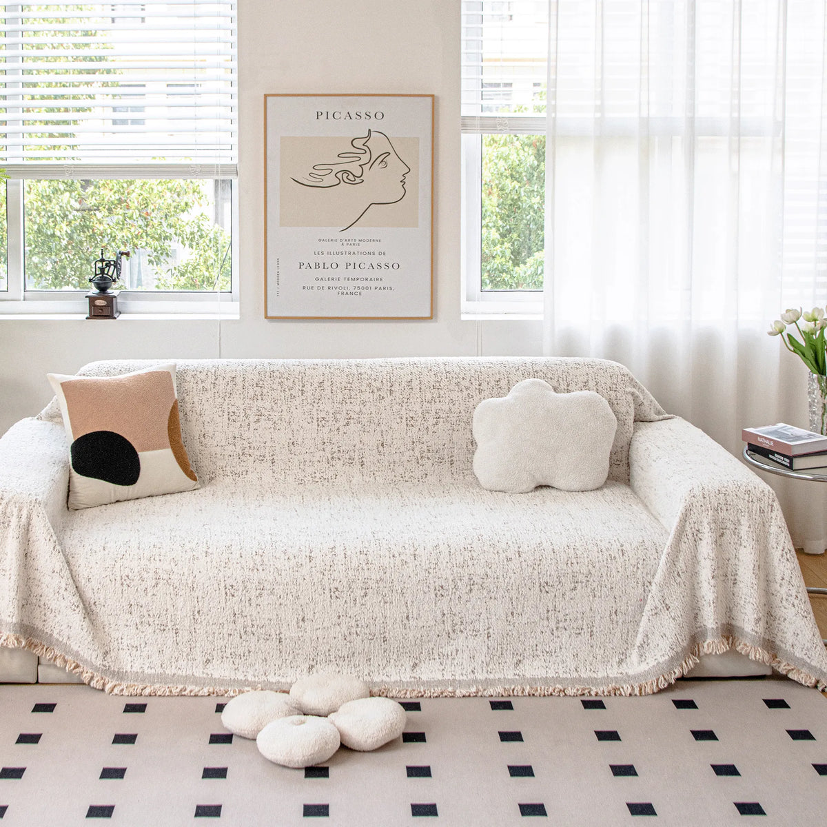 Speckled Thick Chenille Sofa Cover