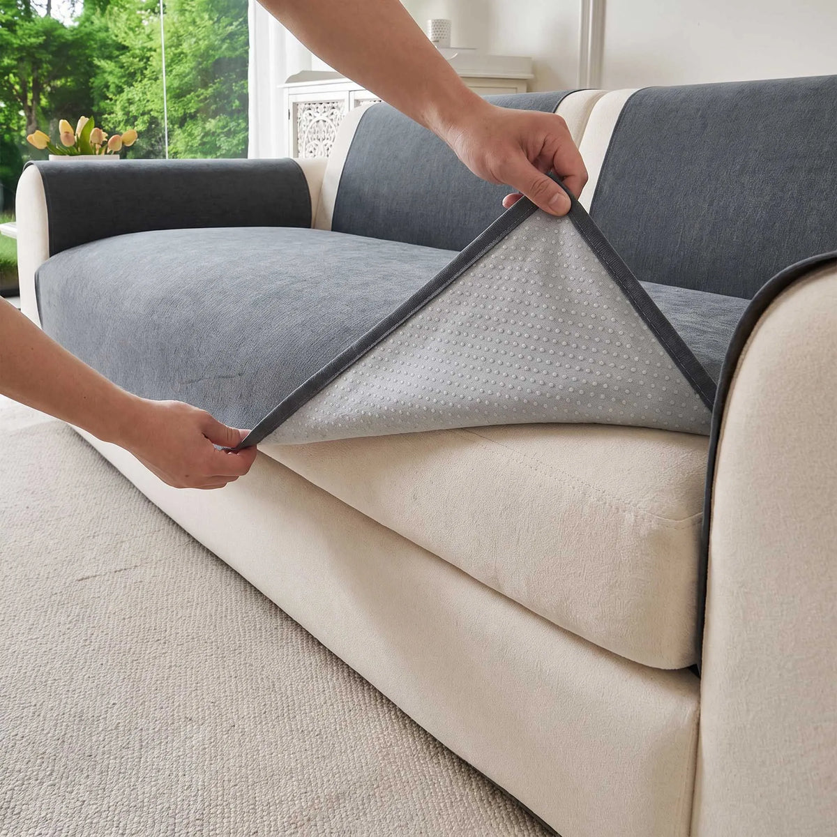 Spill-Resistant Non-Slip Chenille Seat Cover