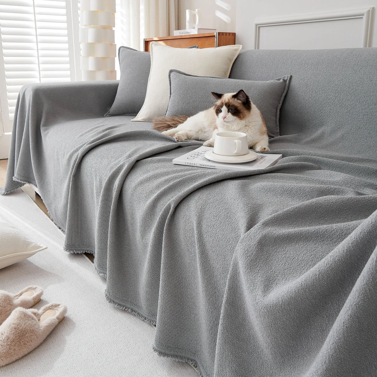 Spill-Resistant Woven Sofa Cover