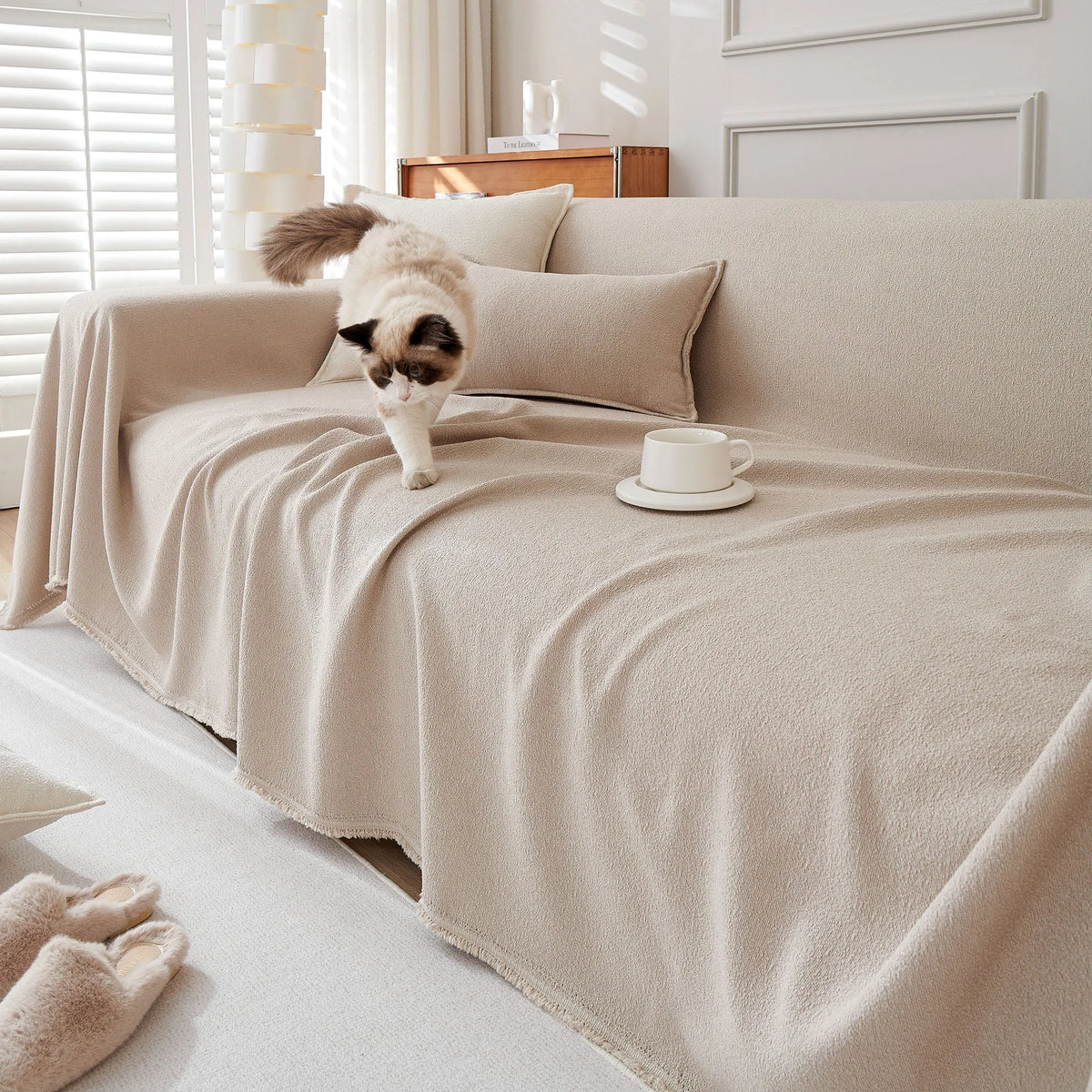 Spill-Resistant Woven Sofa Cover