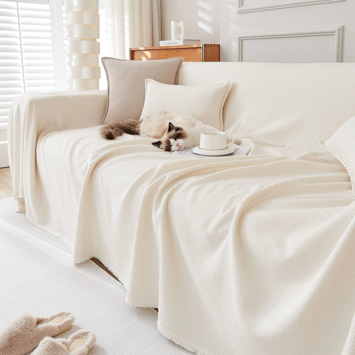 Spill-Resistant Woven Sofa Cover