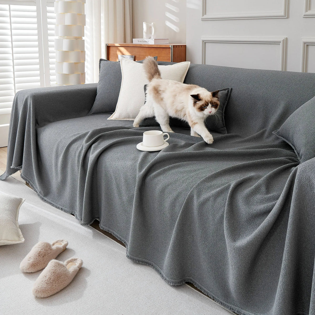 Spill-Resistant Woven Sofa Cover