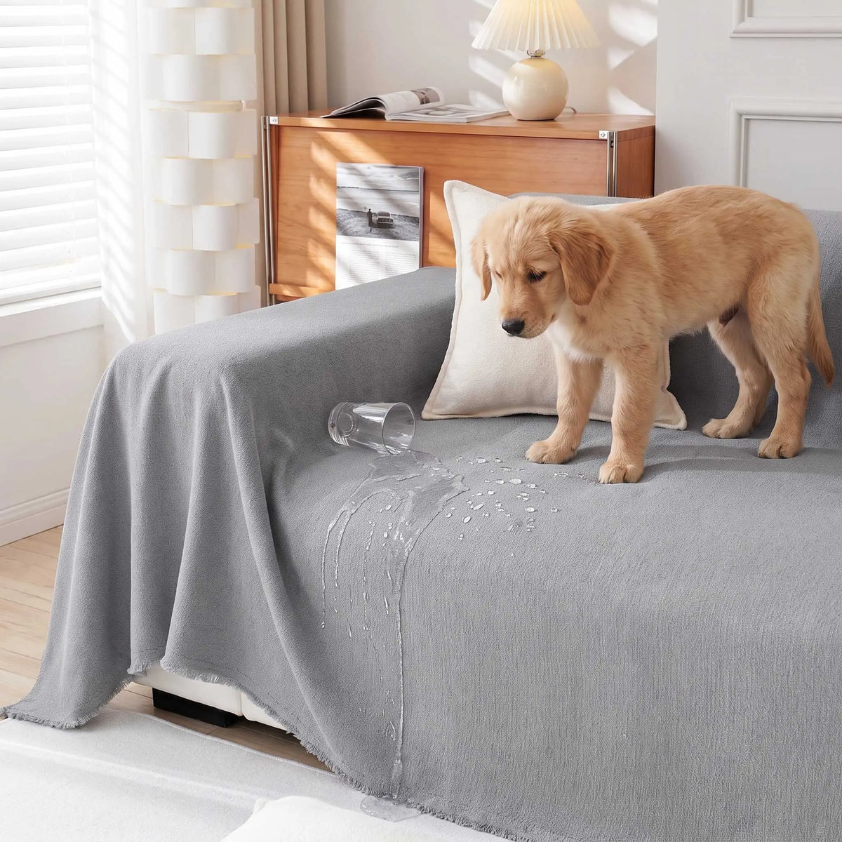 Spill-Resistant Woven Sofa Cover