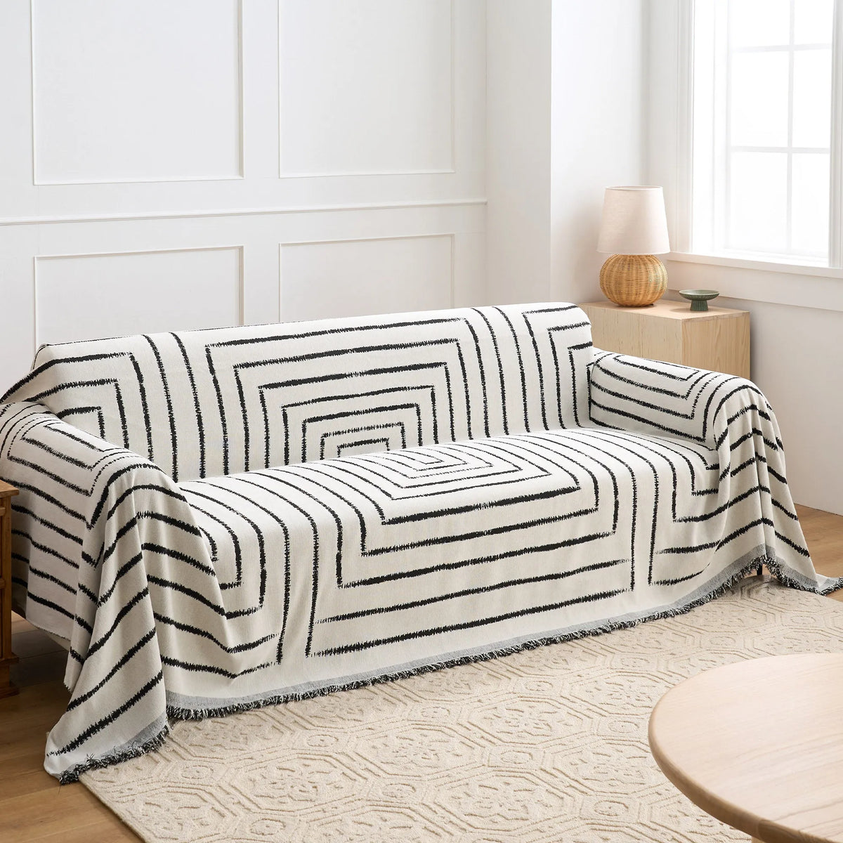 Square Spiral Jacquard Sofa Cover