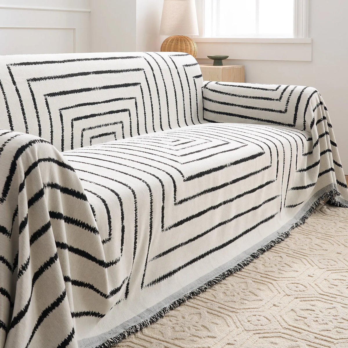 Square Spiral Jacquard Sofa Cover