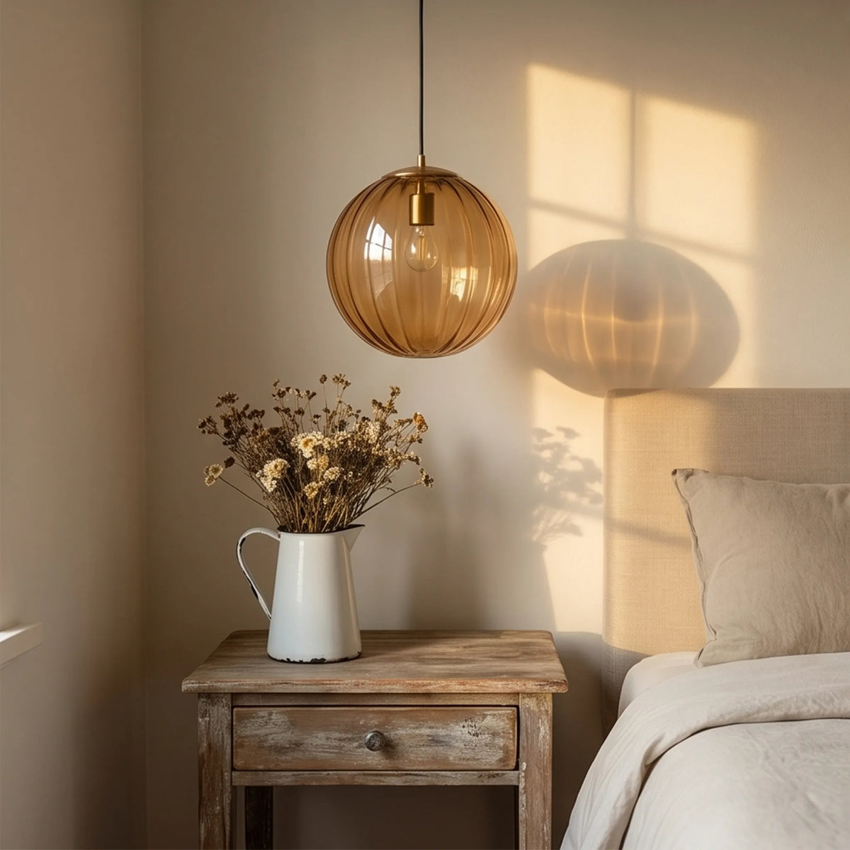 Stained Glass Ball Pendant Light